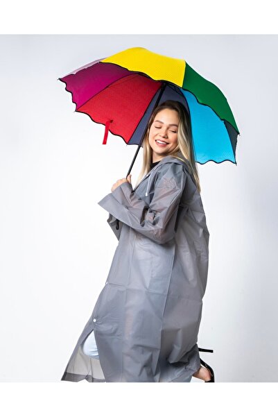 Herşey Nota Gökkuşağı Puantiyeli Kadın Şemsiye | Renkli, Şık ve Su Geçirmez M...