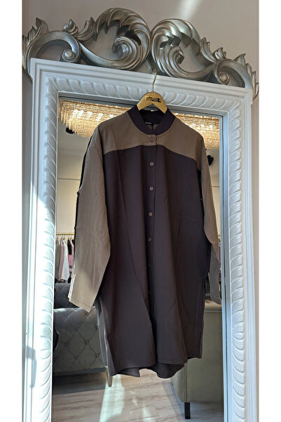 Invee قميص بني ألوان متباينة