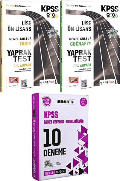 Yargı Yayınları 2026 KPSS Lise Ön Lisans Tarih Coğrafya Çek Kopart Yaprak Tes...
