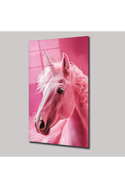 SteelArtDec PEMBE UNICORN - CAM TABLO - DEG0212