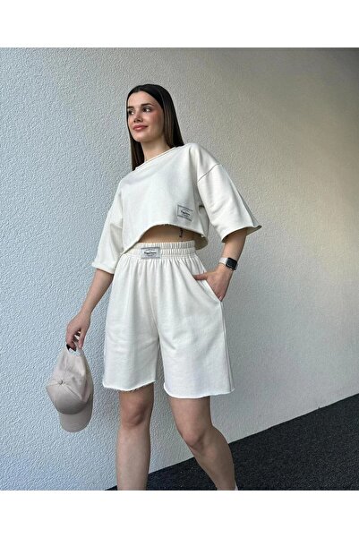 LUSHN Unisex Cappitone Printed T-Shirt and Shorts Set