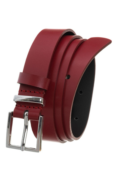 Other Curea îngustă din piele naturală cu cataramă pătrată argintie