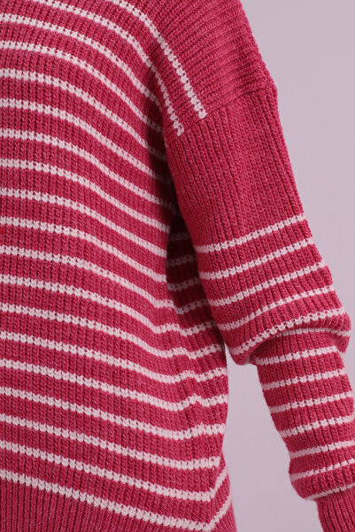 armonika Women's Fuchsia Turtleneck Skirt Hem Slit Knitwear Sweater Arm-26K136047