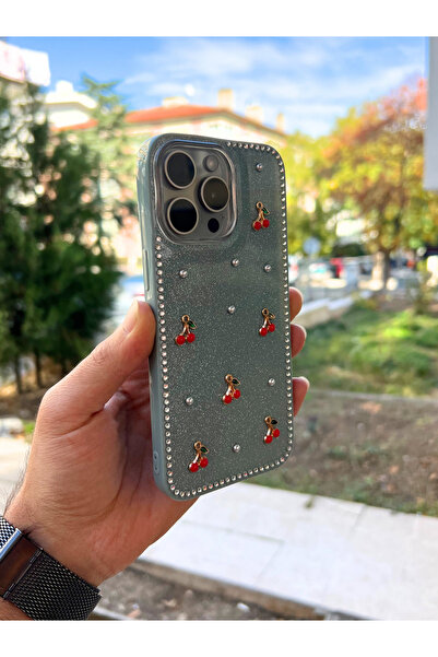 Dublin iPhone 16 Promax Compatible Glitter Phone Case with Glitter Stones