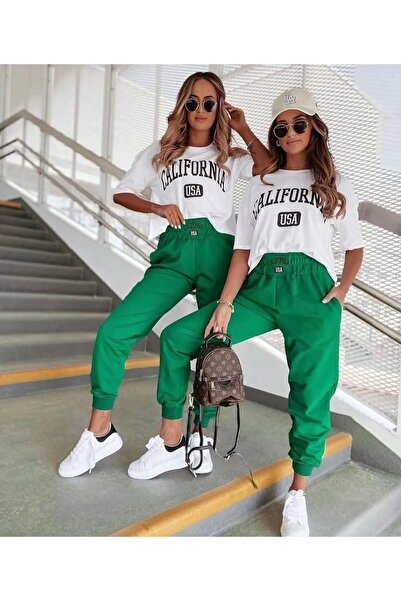 LUSHN Plus Size Women's California Use Printed High Waist Summer Top and Bott...