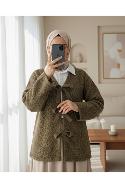 MissRunin Önü Bağlamalı Kırçıllı Kaşe Ceket