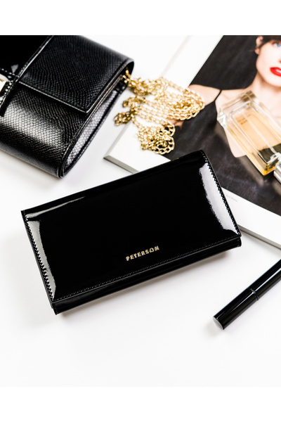 Other Black women's leather wallet with accent - Peterson