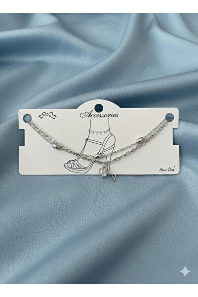 YURISH Steel Silver Color Zircon Stone Detail Anklet