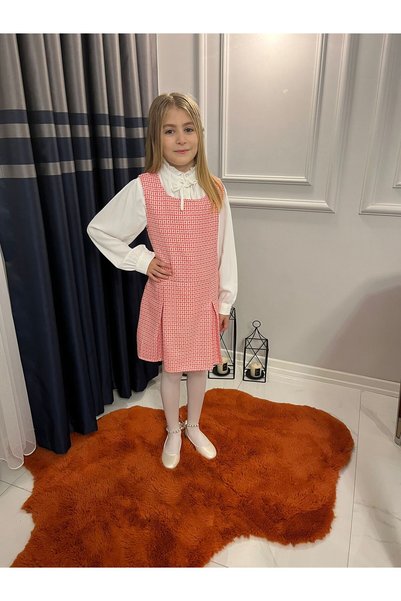 VALERY Vintage Sleeveless Girls' Dress Shirt Two-Piece Set