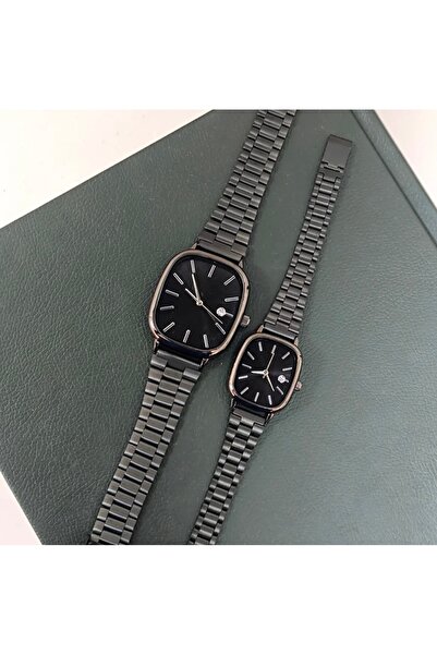 G Sport POLO Kare Kadran Çift Saati – Siyah Kadran Silver Metal Kordon (Sevgi...