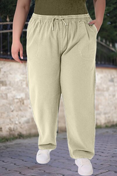 Malerind Large Size Trousers Look Comfortable Fit Raw Cloth Sweatpants Linen 100% Cotton