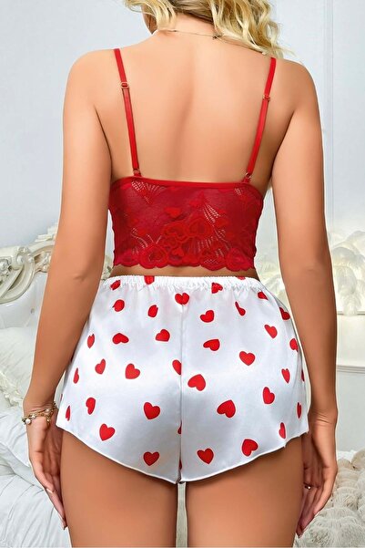 MADAME DREAM DANTELLİ ALT ÜST ŞORTLU TAKIM GECELİK SEKSİ GİYİM FANTAZİ GECELİK