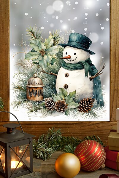 Grafikup Snowman Sticker Set - New Year Winter Landscape Decor Set