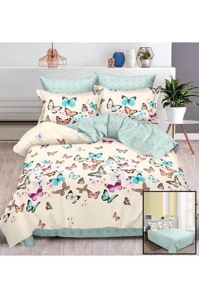 OSM Double bed linen, Finet, Pucioasa, 6 pieces, Sheet 230x250 cm