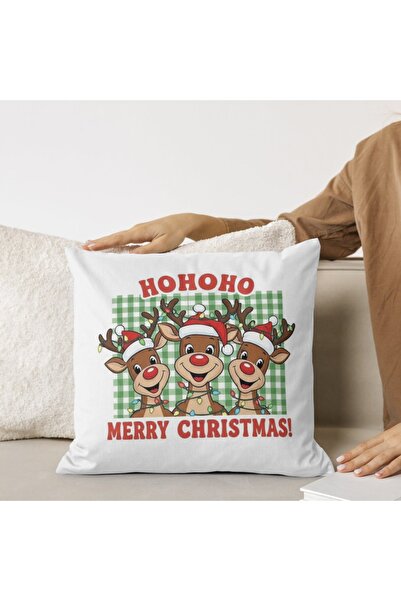 PRİNTOPİA DESİGN New Year's Concept Fiber-Filled Satin Throw Pillow Model 2