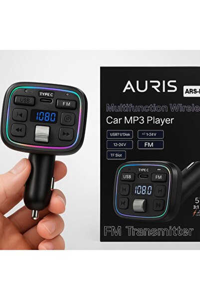 Universal ARS-H1 FM Transmitter Araç İçi Çakmalık Bluetooth MP3 Çalar,Type-C+...
