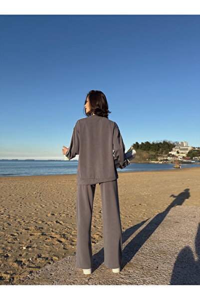 MİA NOURA Women's Suit with Striped Tirl Tiril Fabric