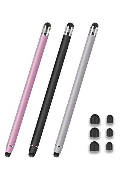 YESPLUS Stylus Pens for Touch Screens – 4-Pack 2-in-1 Capacitive Stylus with 8 Spare Tips