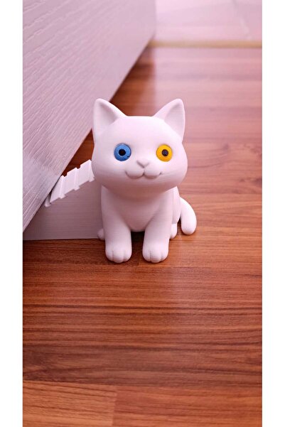 Moldream Kapı Stoperi / Dekoratif & Kaymaz Taban / Kedi figürlü / kapı tutacağı Büyük boy 8,5 x 13 cm
