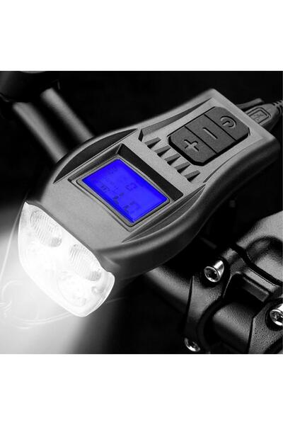 GreaTech Kablosuz LCD Ekranlı Hız Göstergeli Bisiklet Kornası Şarjlı Bisiklet...