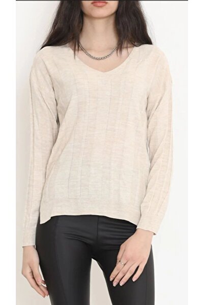 HepsitrentStore V-Neck Knitwear Blouse