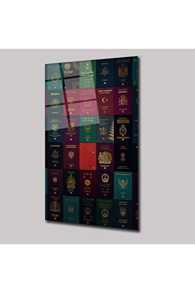 SteelArtDec ÜLKE PASAPORTLARI -CAM TABLO - DEG0262