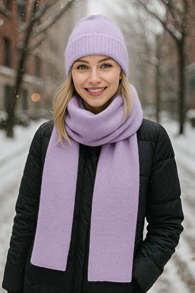 BALIENTE Tricotaj Lila Eșarfă pentru femei Set 2 bucăți 160x20 cm