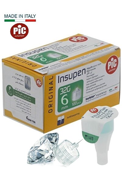PIC SOLUTION Ansubin Original Insulin Needles 32g 6mm by Peak Solution, 100 pieces
