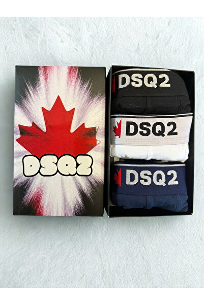 DISQUARED , Set of boxers with logo waistband - 3 pairs, Black, White, Blue