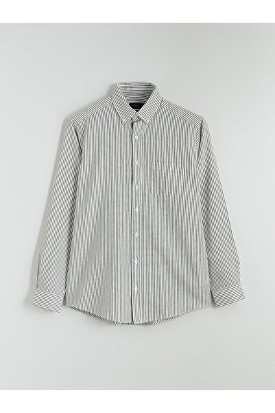 LC Waikiki Cămașă pentru bărbați, cu mânecă lungă, în dungi, cu tăiere obișnuită