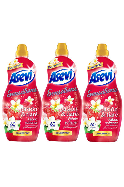ASEVI Set 3x Sensations Pasion 60 washes Laundry Conditioner, 1.44 litres