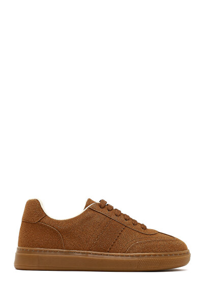 Derimod Women's Tan Lace-Up Thick Sole Suede Sneaker 25Afe145210