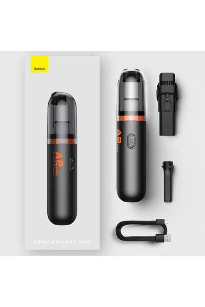 Baseus مكنسة كهربائية صغيرة محمولة للسيارة بقوة 6000 باسكال، مكنسة كهربائية ومنفاخ 2 في 1