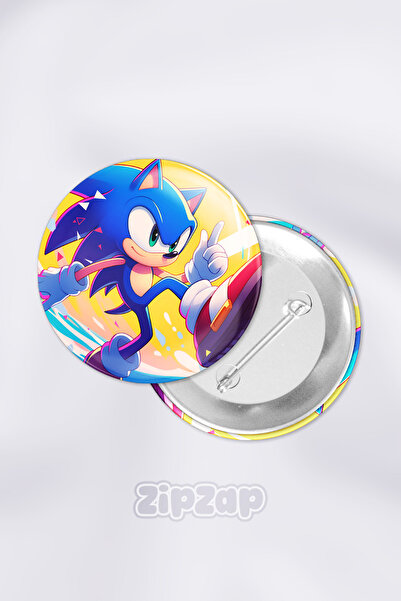 ZipZap مجموعة شارات زينة لألعاب الفيديو سونيك مع دبابيس (قطعة واحدة)