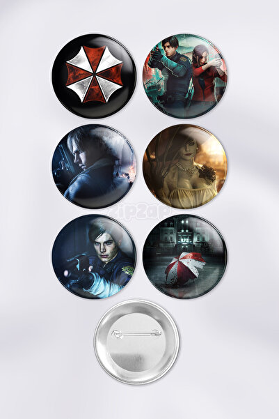 ZipZap Σετ σήματα με κουμπιά με καρφίτσες για βιντεοπαιχνίδια Resident Evil (...