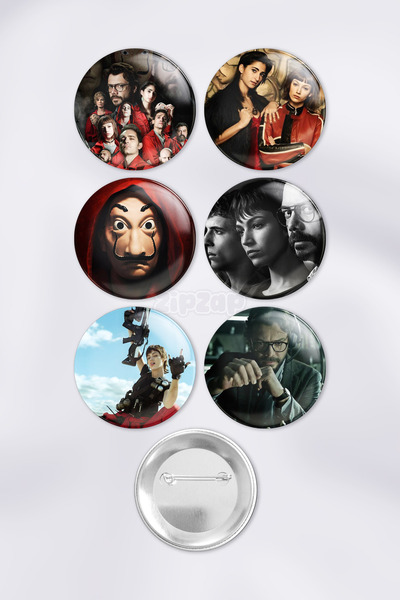 ZipZap مجموعة شارات زينة للحقائب من مسلسل لا كاسا دي بابيل (6 قطع)