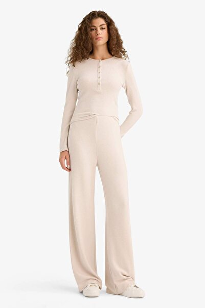 DeFacto Fitted Buttoned Collar Long Sleeve T-Shirt F1879Ax25Wn