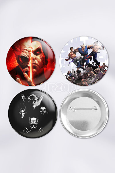 ZipZap مجموعة شارات زينة لألعاب الفيديو تيكين مع دبابيس (3 قطع)