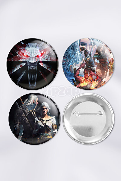 ZipZap مجموعة شارات زينة لألعاب الفيديو من سلسلة The Witcher 3 (جيرالت وسيري)...