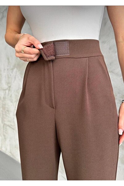 Butik Kadın Likralı Cırt Kapama Palazzo Pantolon