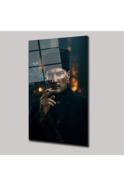 SteelArtDec Mustafa Kemal Atatürk Cam Tablo Portre Duvar Tablosu - DEG0293