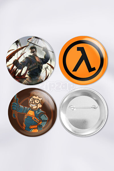 ZipZap Σετ σήματος με κουμπιά με καρφίτσα Half Life Video Game (3 ΤΕΜ.)