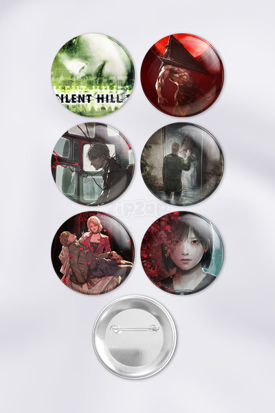 ZipZap مجموعة شارات زينة لألعاب الفيديو سايلنت هيل مع دبابيس (6 قطع)