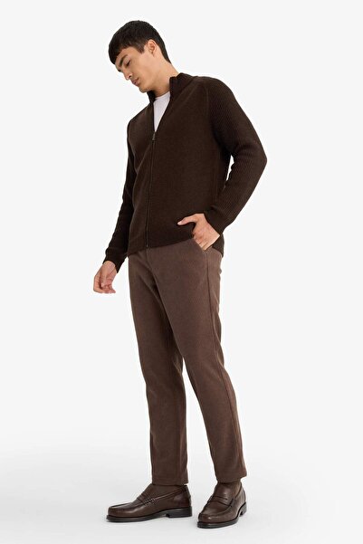 DeFacto Tailored Regular Fit Straight Leg Corded Fabric Velvet Trousers F0462Ax25Wn