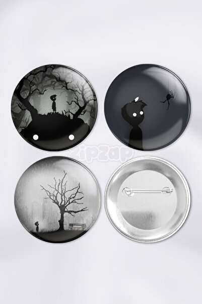 ZipZap Set de insignă cu buton cu ace pentru jocuri video Limbo (3 bucăți)