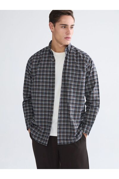 LC Waikiki LCWAIKIKI Classic Regular Fit Long Sleeve Plaid Gabardine Men's Shirt