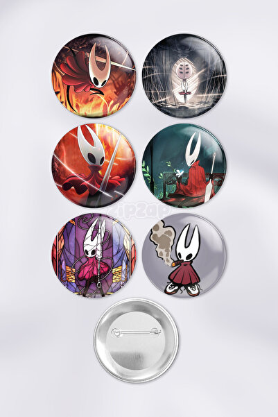 ZipZap مجموعة شارات زينة لألعاب الفيديو هولو نايت سيلكسونج (6 قطع)