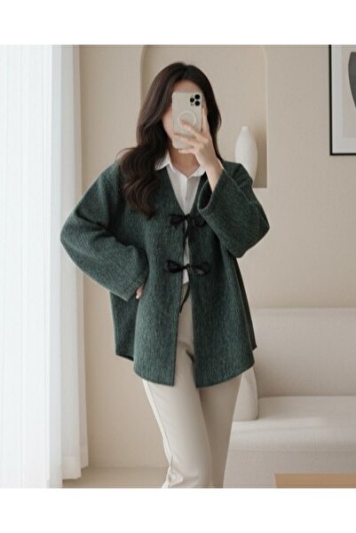 MissRunin Önü Bağlamalı Kaşe Ceket