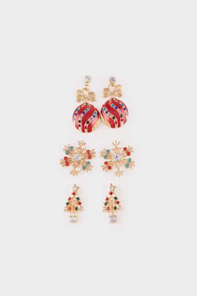 DeFacto Yılbaşı Temalı Kadın 3lü Küpe F7408AXNS