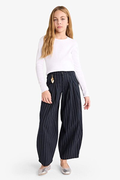 DeFacto Girl's Baggy Fit Wide Leg Gabardine Trousers G3250A825Wn